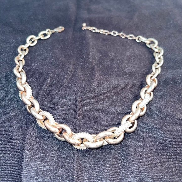 Gold Toned Chunky Link Necklace - Picture 3 of 10